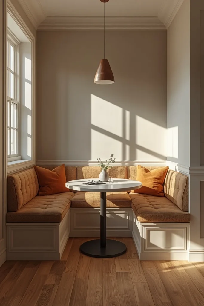19 Small Dining Room Ideas That Are Big on Style & Even Bigger on Charm 4 small dining nook, featuring a built-in banquette bench