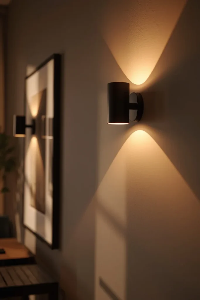 25 Apartment Living Room Ideas That Are Stylish, Smart and Totally Renter-Safe 5 apartment living room, featuring two matte black cordless wall sconces