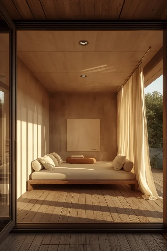 20 Back Deck Ideas That Make Your Outdoor Space Impossibly Inviting 5 under-deck covered lounge, featuring a low daybed