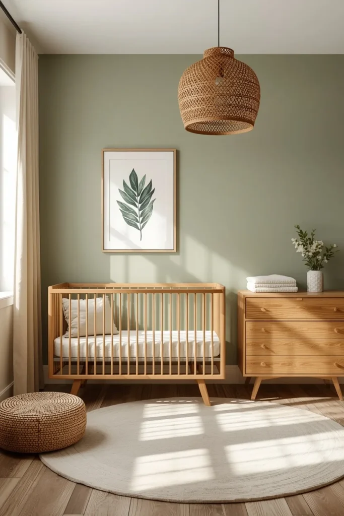 18 Baby Boy Nursery Themes That Are Cute, Creative & Absolutely Charming 6 baby nursery, featuring soft sage green painted walls,