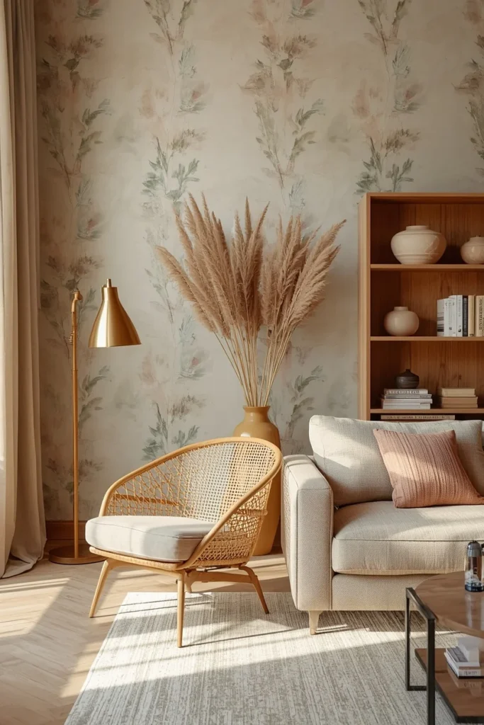 Soft Painterly Botanical living room