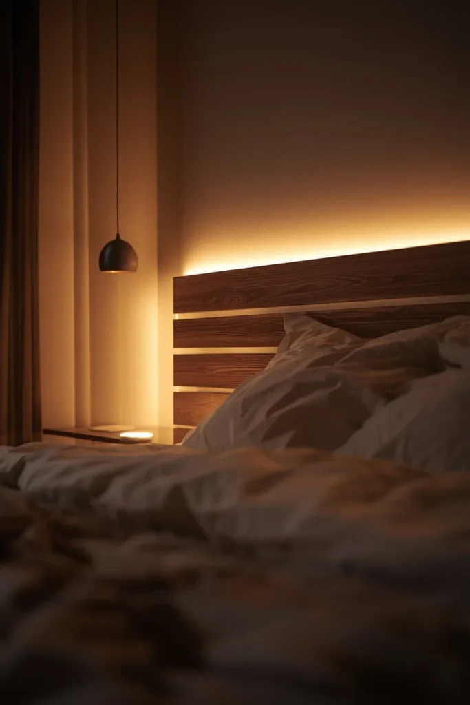  LED Strip Accent Lighting renter friendly bedroom