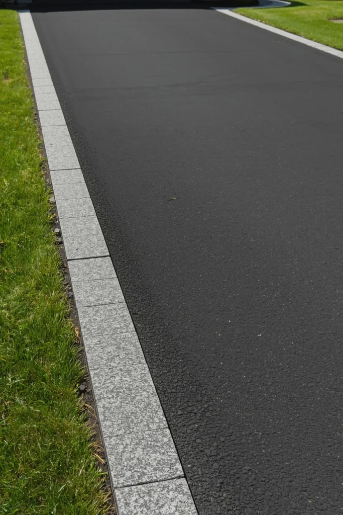  suburban home exterior, featuring a plain asphalt driveway