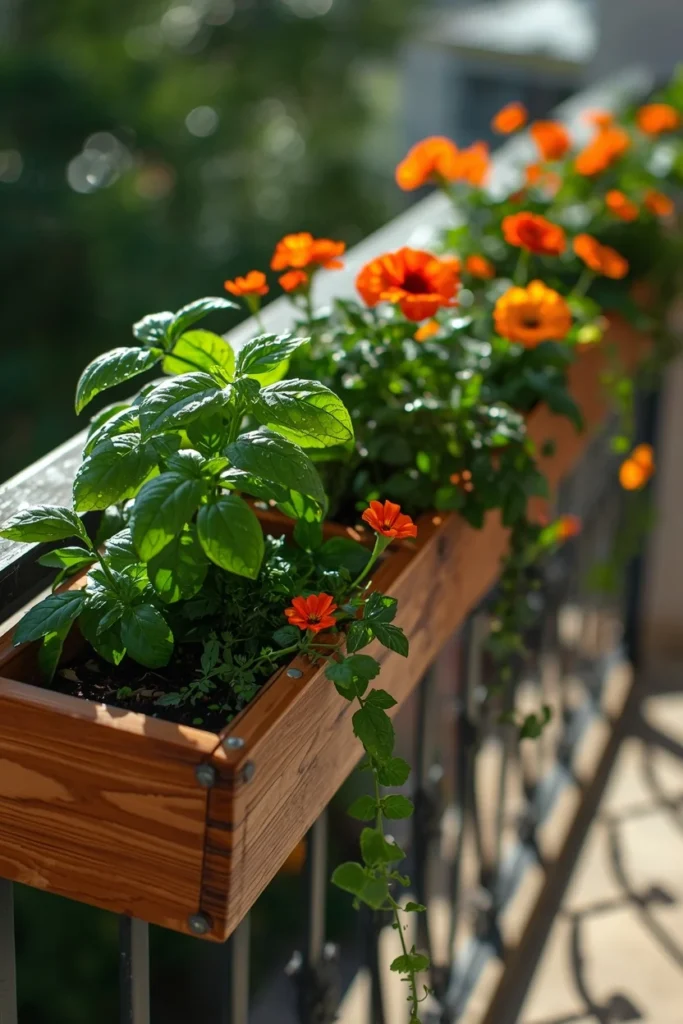 25 Balcony Ideas That Turn Even the Smallest Outdoor Space Into a Retreat 9 balcony railing garden, featuring wooden railing planters
