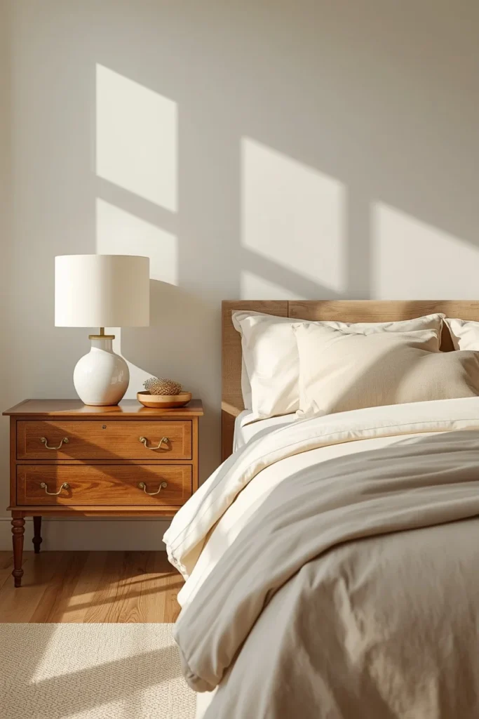 16 Classy Bedroom Ideas That Ooze Quiet Luxury Without the Price Tag 9 bedroom, featuring a pair of vintage wood nightstands