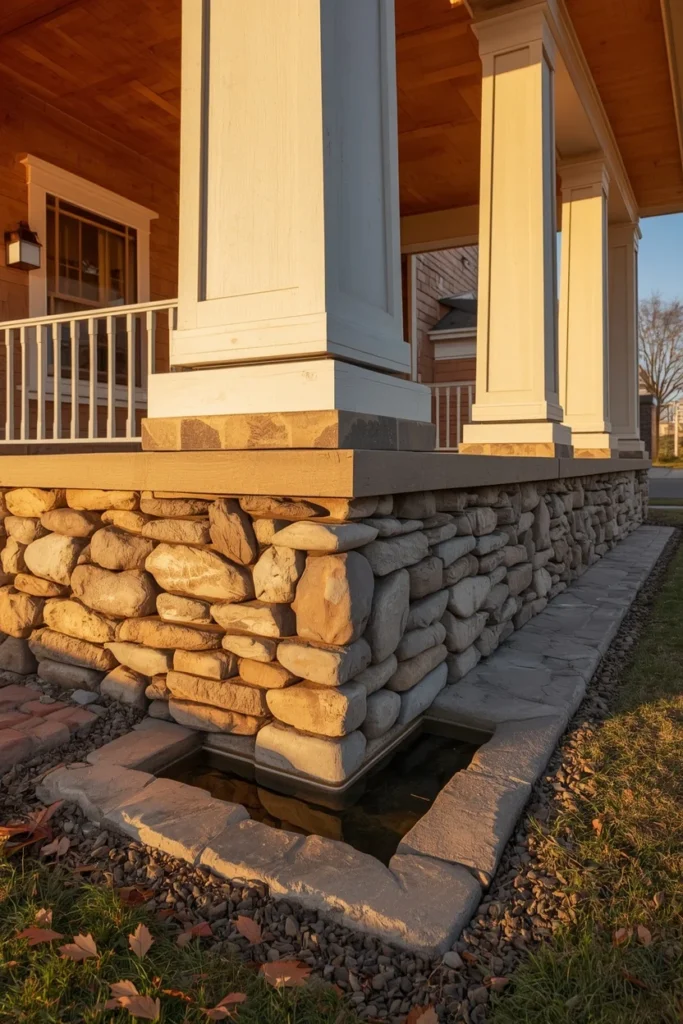 16 Craftsman Exterior Ideas That Are Classic, Detailed & Endlessly Beautiful 9 craftsman home exterior detail, featuring a natural stone water table