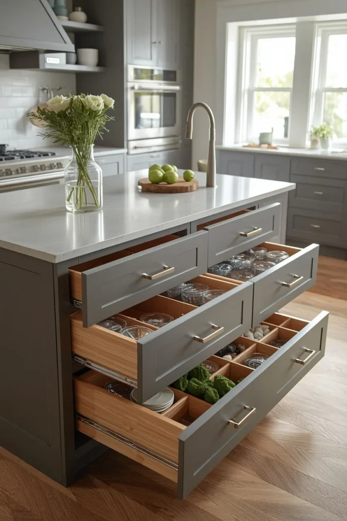 25 Kitchen Island Ideas That Steal the Show in Every Home 9 Storage-Packed Island