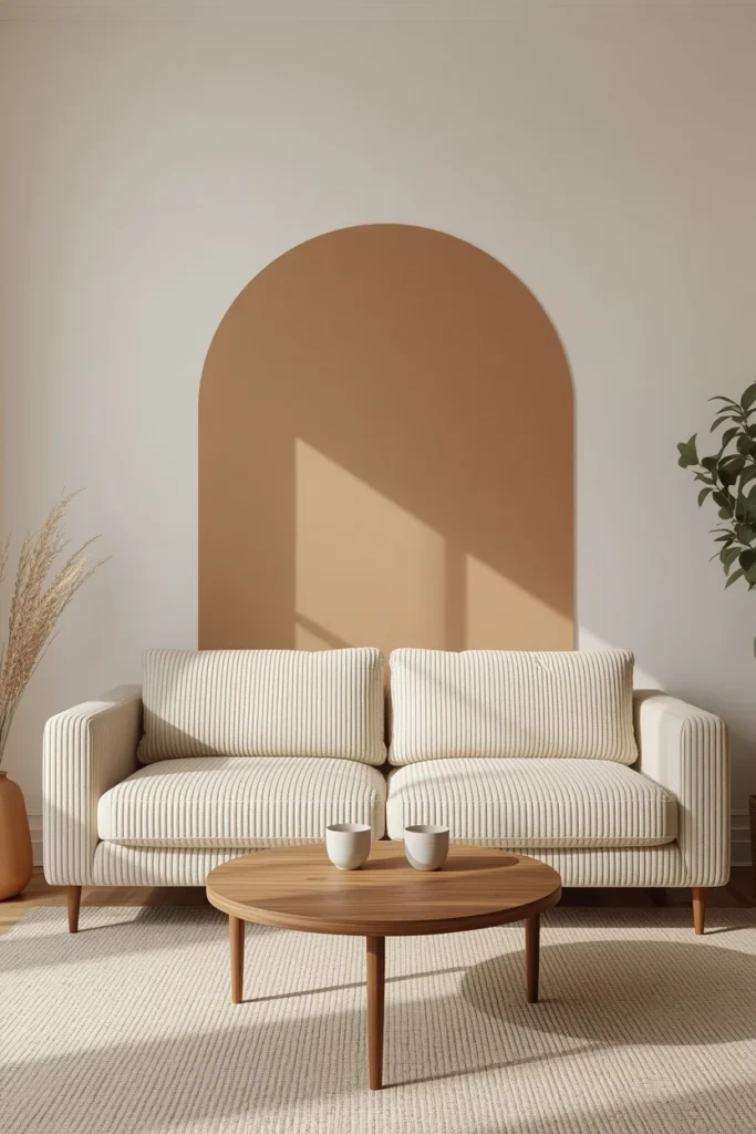 25 Apartment Living Room Ideas That Are Stylish, Smart and Totally Renter-Safe 10 apartment living room, featuring a warm mocha painted-look arch