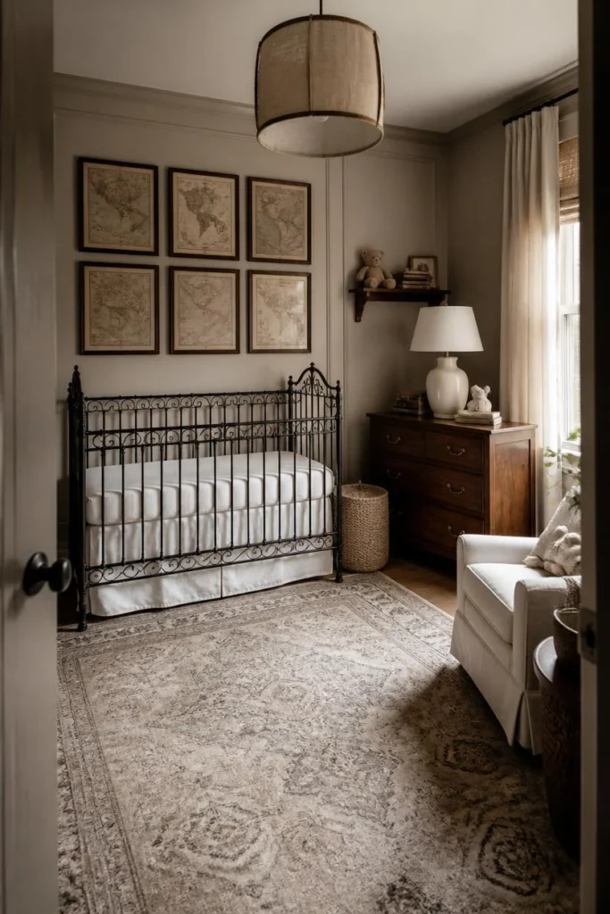 19 Gender Neutral Nursery Ideas That Are Modern, Stylish & Perfectly Timeless 10 vintage-themed nursery, featuring a wrought iron crib