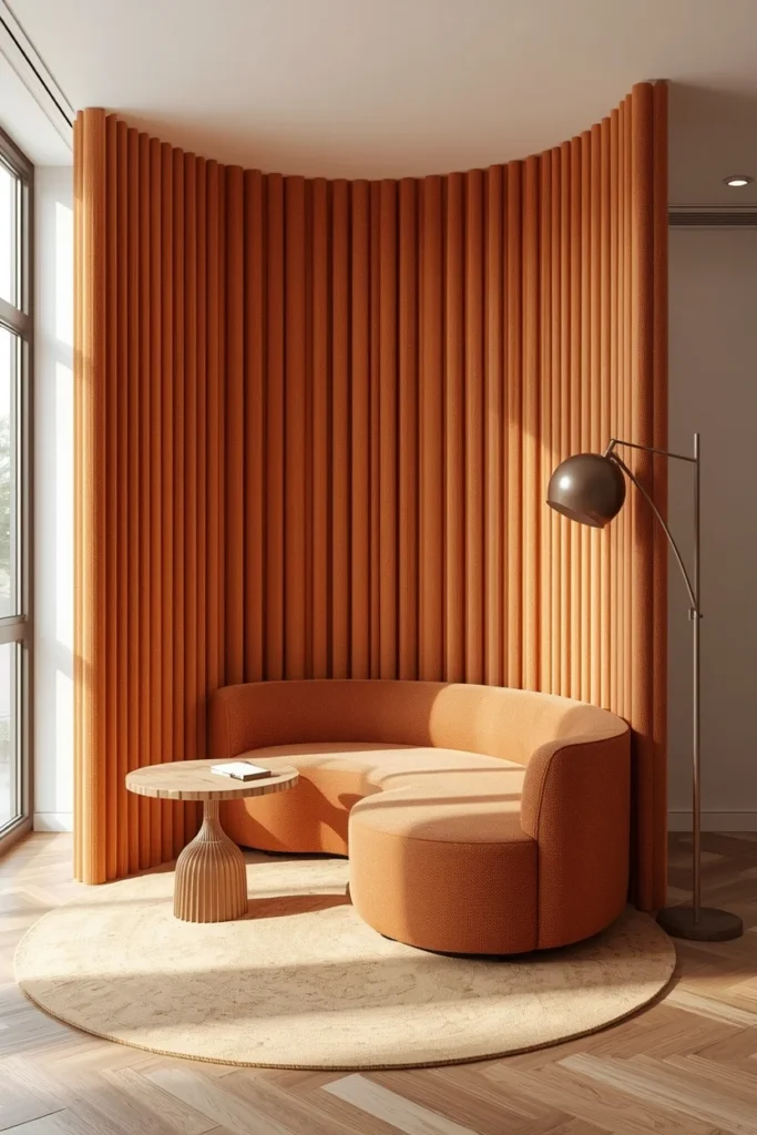 23 Rental Apartment Decor Ideas That Look Like You Actually Own the Place 10 studio apartment, featuring a rounded curved sofa