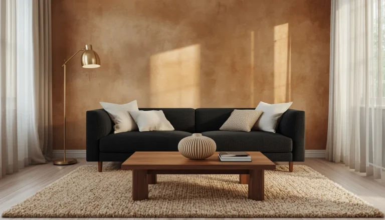 black sofa living room featured