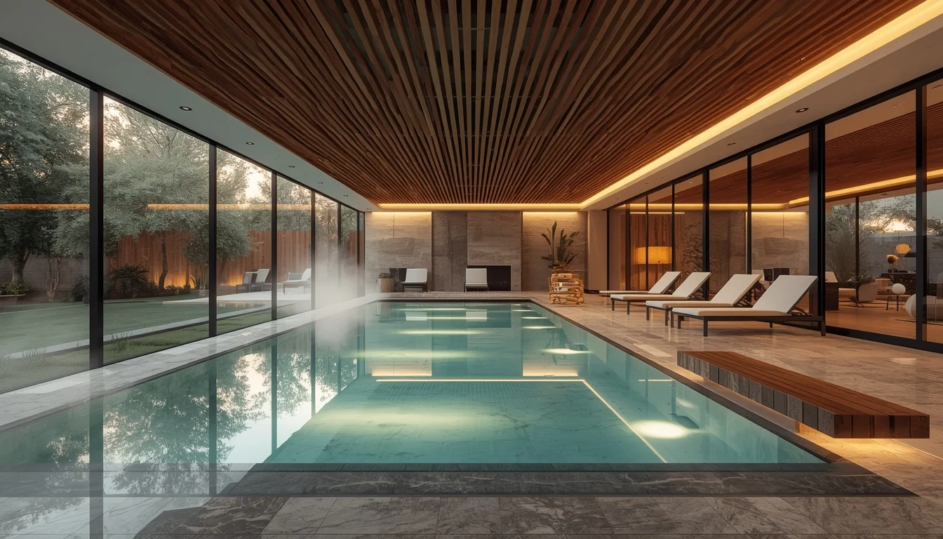 modern indoor pool design for luxury home