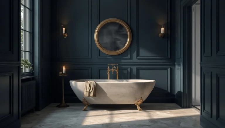 moody blue bathroom featured image