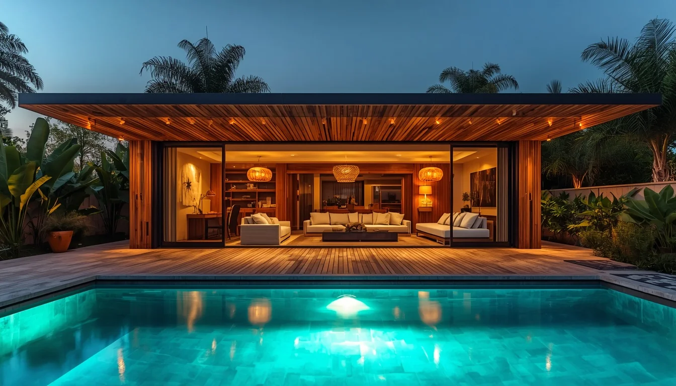 21 Pool House Ideas That Make Your Backyard Feel Like a Luxury Resort 1 pool house luxury retreat