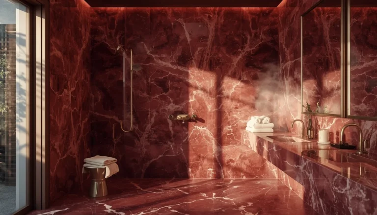 red marble bathroom featured