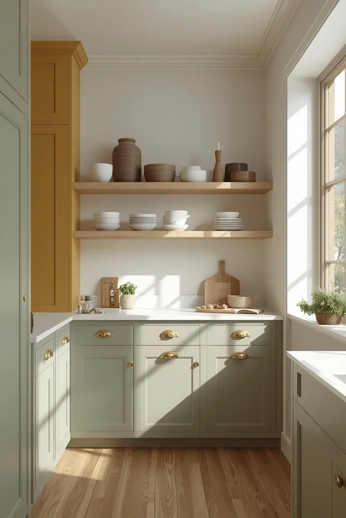 19 Modern Farmhouse Kitchens That Nail Cozy Meets Contemporary 2 farmhouse kitchen, featuring sage green lower cabinets