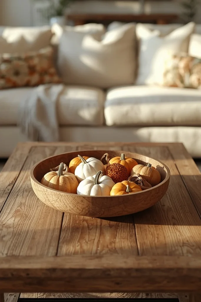 17 Rectangle Coffee Table Fall Decor Ideas That Just Work 11 living room, featuring a rectangular farmhouse coffee table