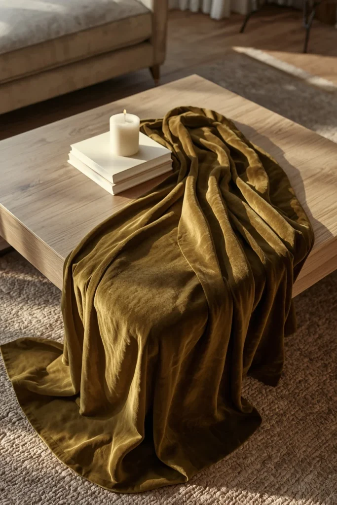 17 Rectangle Coffee Table Fall Decor Ideas That Just Work 13 living room, featuring a rectangular light oak coffee table