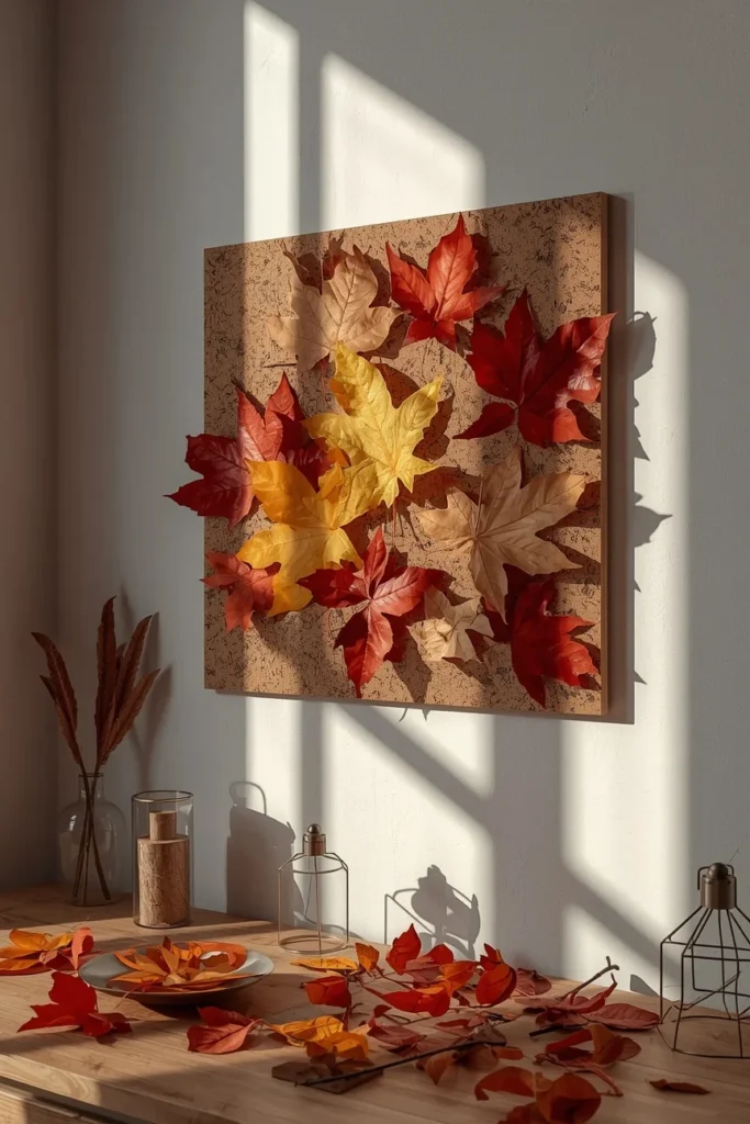 desk decor, featuring a corkboard mounted above a desk