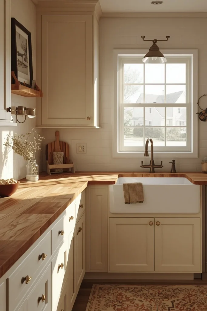 19 Modern Farmhouse Kitchens That Nail Cozy Meets Contemporary 15 farmhouse kitchen, featuring butcher block countertops