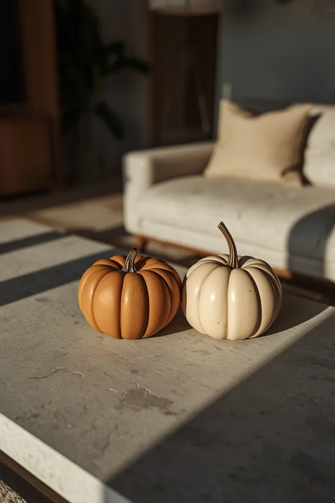 17 Rectangle Coffee Table Fall Decor Ideas That Just Work 15 living room, featuring a rectangular concrete-top coffee table