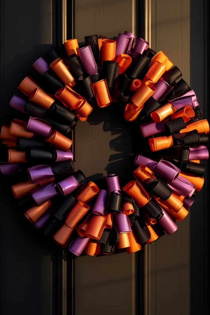 front door wreath close-up, featuring a wreath 
