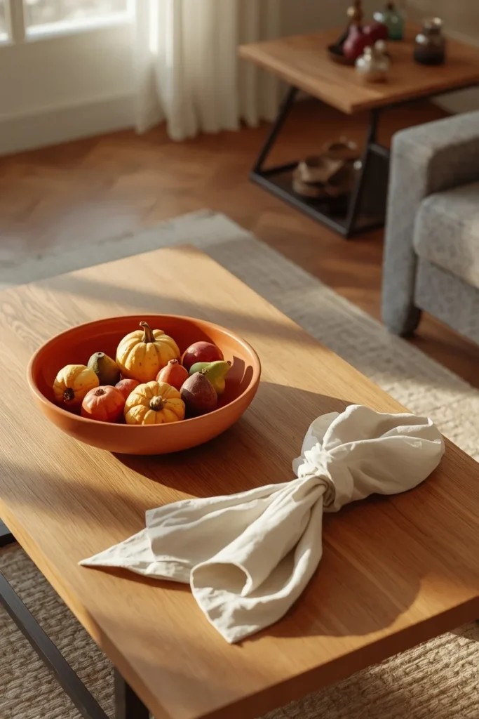17 Rectangle Coffee Table Fall Decor Ideas That Just Work 17 living room, featuring a rectangular wood coffee table