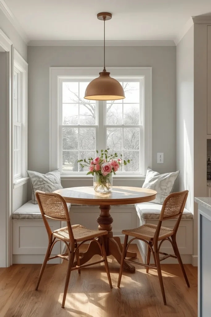 19 Modern Farmhouse Kitchens That Nail Cozy Meets Contemporary 20 farmhouse breakfast nook attached to a kitchen,