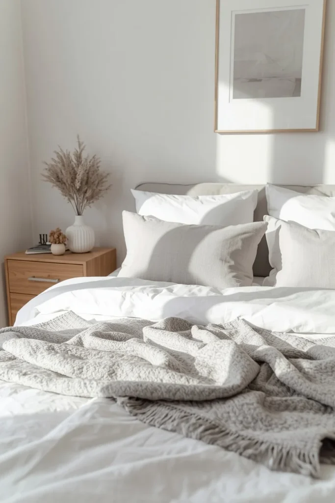 24 Cozy Bedroom Ideas That Make You Never Want to Leave Your Bed 25 bedroom close-up, featuring crisp white bedding
