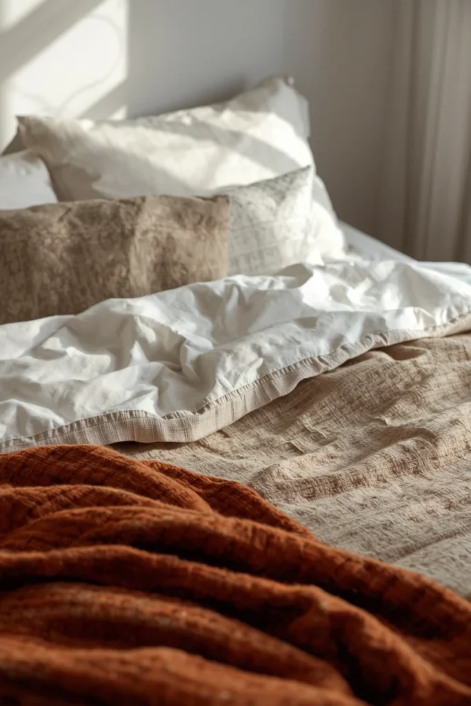 22 Beautiful Bedroom Ideas That Turn Your Room Into a Personal Sanctuary 4 bedroom, featuring a bed layered with cream linen sheets
