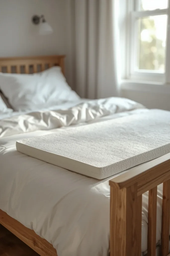  dorm room, featuring a twin XL bed with a thick memory foam mattress