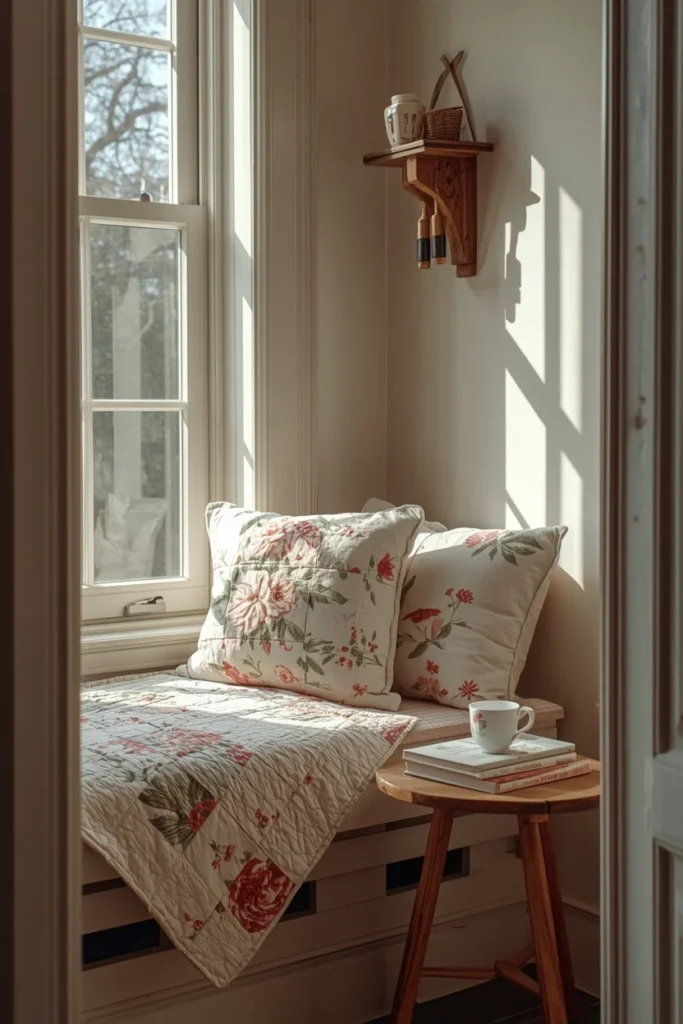 19 Cottagecore Living Room Ideas That Feel Like a Storybook Come to Life 5 cottagecore reading nook, featuring a window seat