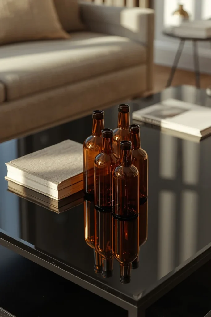 17 Rectangle Coffee Table Fall Decor Ideas That Just Work 6 living room, featuring a rectangular black lacquer coffee table