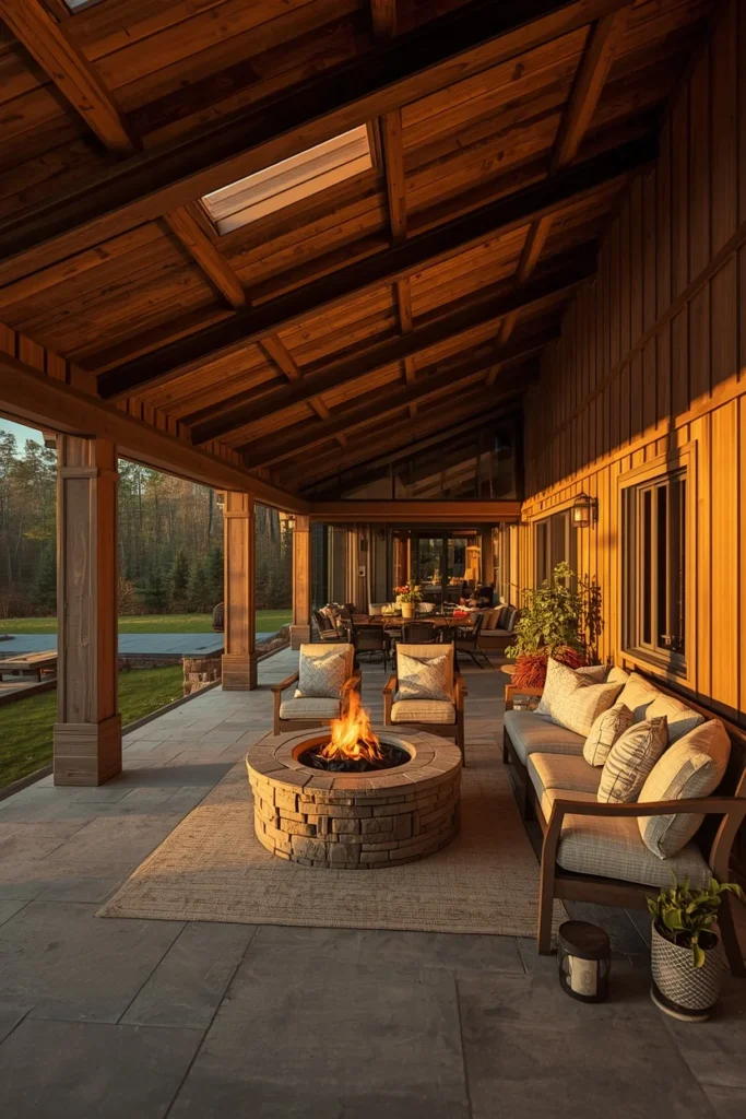 barndominium wraparound porch, featuring outdoor sectional seating