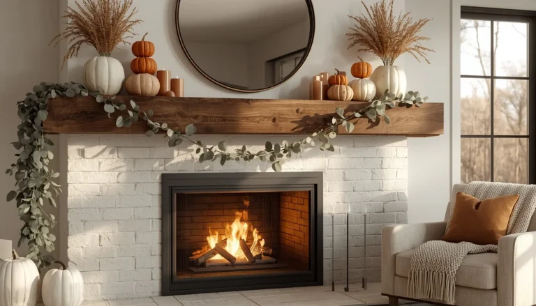 fall fireplace decor ideas