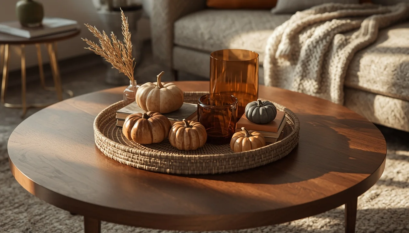 round coffee table fall decor ideas