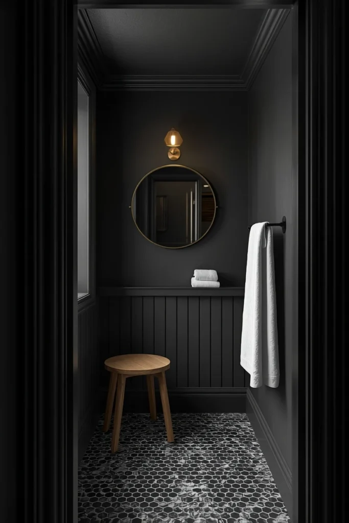 19 Black Bathroom Ideas That Are Dramatic, Chic & Completely Stunning 2 black bathroom ideas