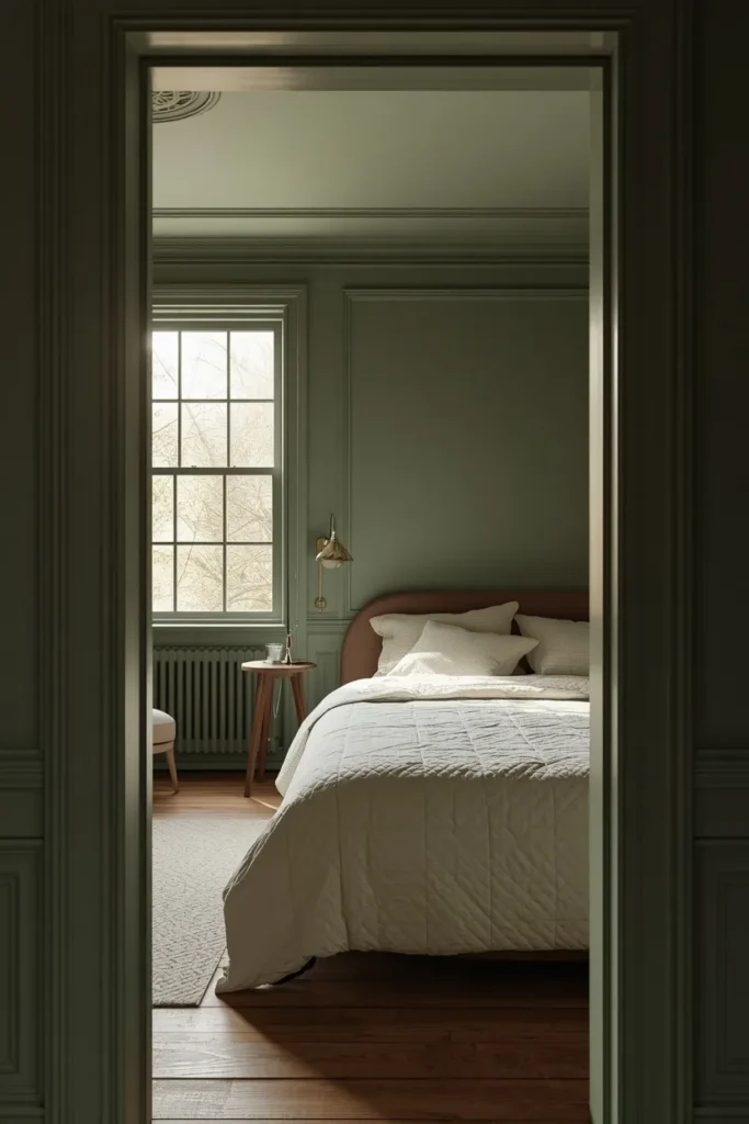  bedroom shot, featuring walls, trim, window frames, and ceiling all painted
