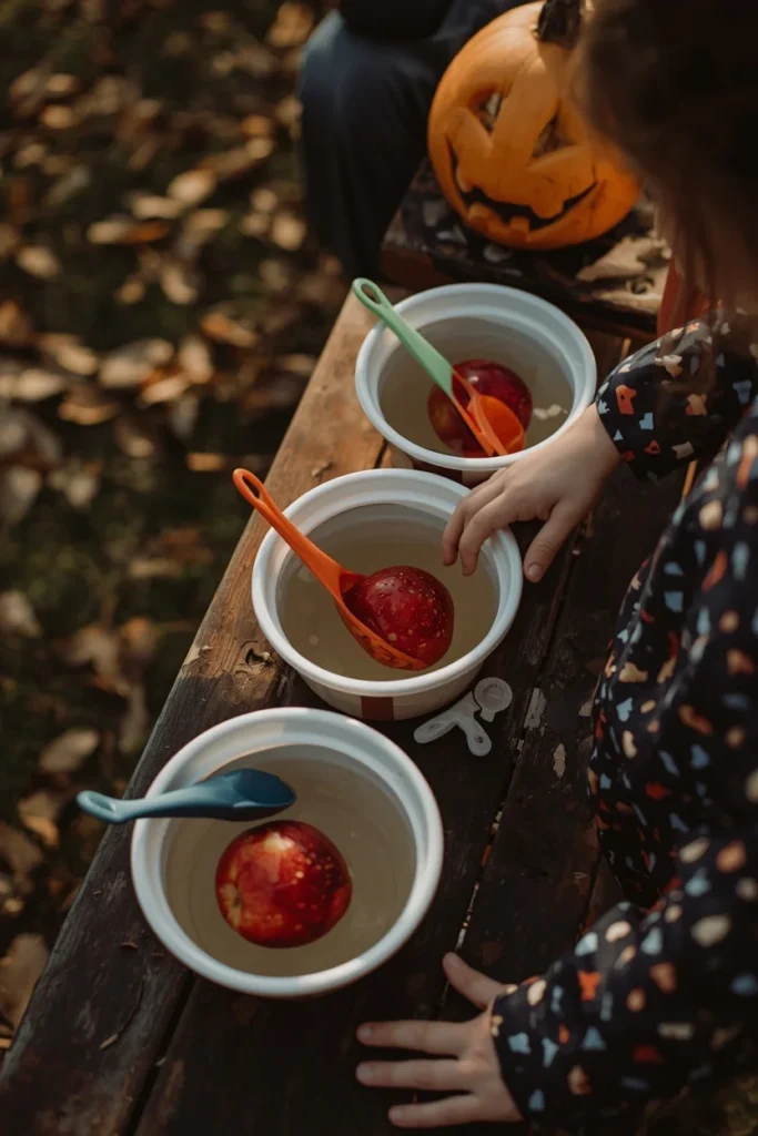 Halloween party game, featuring small individual basins of water 