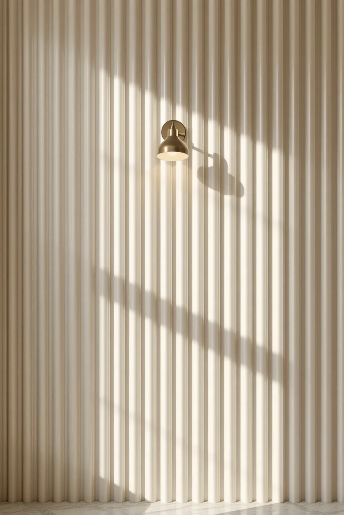 18 Bathroom Tile Ideas That Are Bold Enough to Transform Everything 4 bathroom accent wall, featuring warm white vertically fluted large-format tile