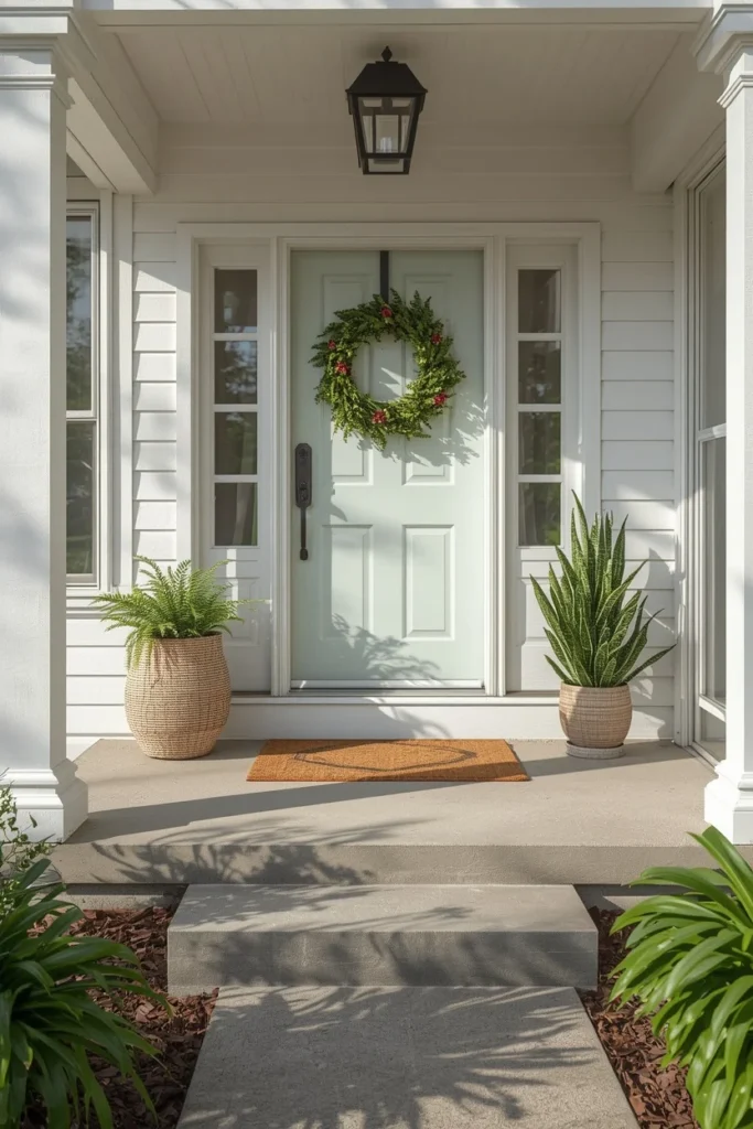 16 Simple Fall Porch Decor Ideas Anyone Can Pull Off This Season 10 front porch, featuring a freshly swept clean concrete porch floor with a simple doormat