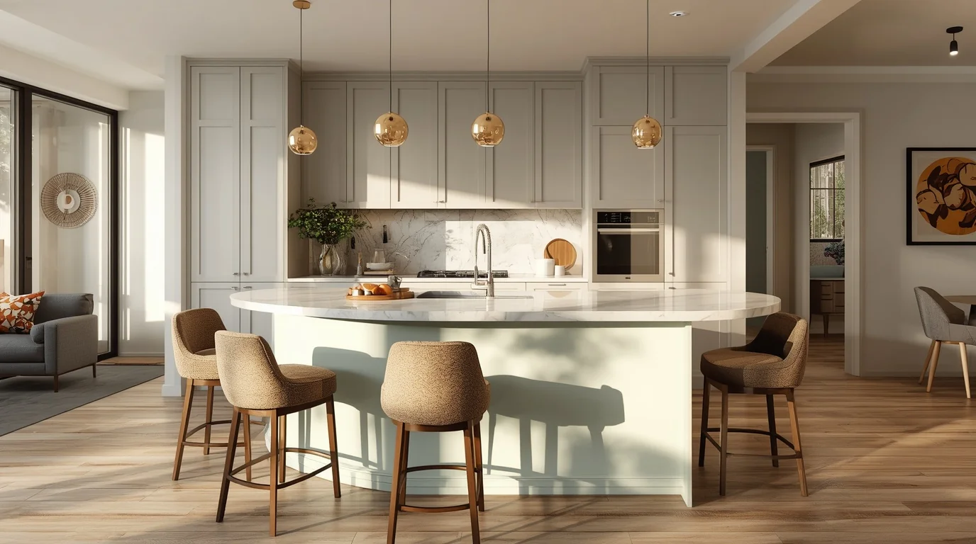 17 Curved Kitchen Peninsula Ideas for Better Small-Space Flow 1 Curved Kitchen Peninsula Ideas