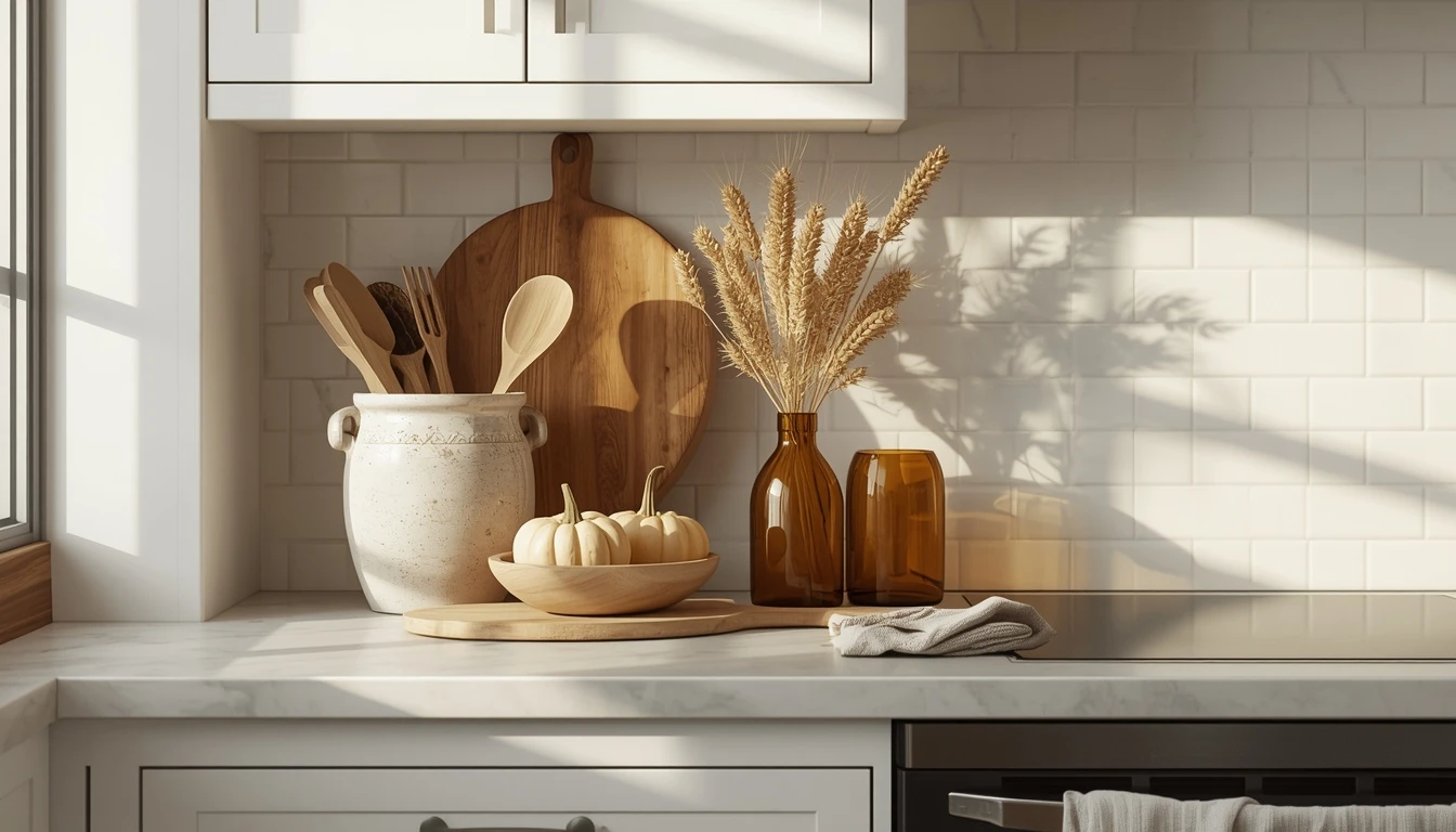 17 Fall Kitchen Countertop Decor Ideas That Feel Cozy, Not Cluttered 1 Fall Kitchen Countertop Decor