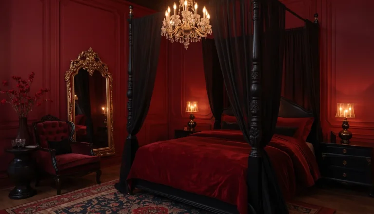21 Vampy Romantic Bedroom Ideas for a Moody, Gothic-Chic Retreat 4 Vampy Romantic Bedroom