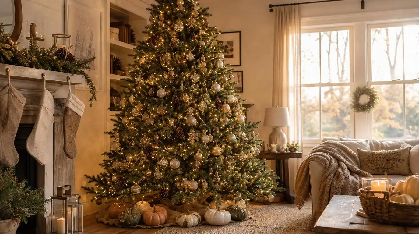 15 Simple Thanksgiving-to-Christmas Tree Transition Ideas 1 simple thanksgiving to christmas tree transition